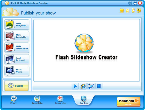 iPixSoft Flash Slideshow Creator - программа для создания флэш слайд-шоу