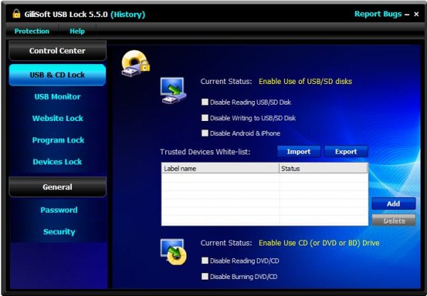 GiliSoft USB Lock 6.6.0 + ключ - заблокировать USB порт